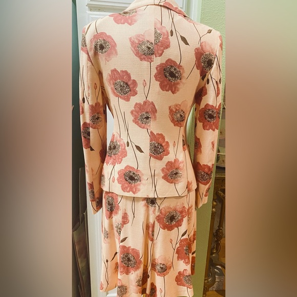 NWT MOSCHINO Cheap And Chic 2pc Jacket Skirt Suit Peach Pink Floral 44/10 - Picture 3 of 9